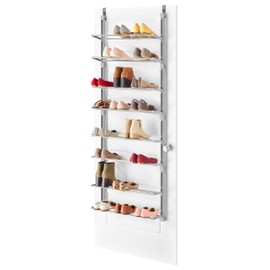 Whitmor 24 Pair Door Shoe Organizer, Sturdy Closet Storage Rack Hangs on Closets for Shoes