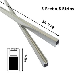1/2" U Zinc Came for Stained Glass Works Framing, 24ft Zinc Came (3ft x 8)