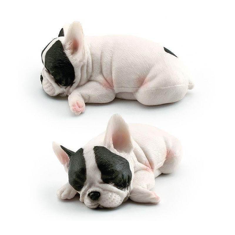 Neko Kamiyama Sleeping French Bulldog Puppy White and Black Miniature