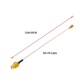 POBADY 2PCS U.FL IPEX to SMA Female Low Loss Coaxial Cable 12" /30CM U.fl/IPEX RG178 RF Coaxial Pigtail Cable for Wireless Routers Mini PCIE Network Cards PCI Wi-Fi WAN Repeater
