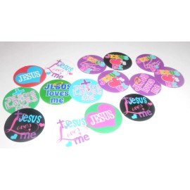 Unbranded Pre Cut One Inch Images JESUS LOVES ME Free Shipping  - 25 images