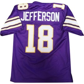 Justin Jefferson Purple Custom Stitched Football Jersey Mens Size Adult Small