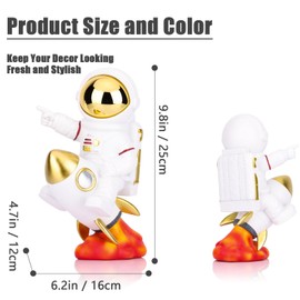 Astronaut Decor,Astronaut Rocket Figurines and Sculptures,Astronaut Figurine Space Themed Bedroom Decor,Desktop Decor,Shelf Decor,Gifts for Space Lovers,the Astronaut Jin Figurines,Space Decor Gifts