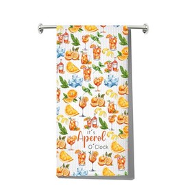 MYSOMY Aperol Spritz Kitchen Towel Aperol Spritz Themed Gift Aperol Spritz Dish Towel Italian Aperol Spritz Lover Gifts Aperol Spritz Hand Towel (Aperol o'clock UK)
