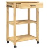 TREATLIFE HOME Maximize Kitchen Storage with Wooden Trolley, Solid Pine