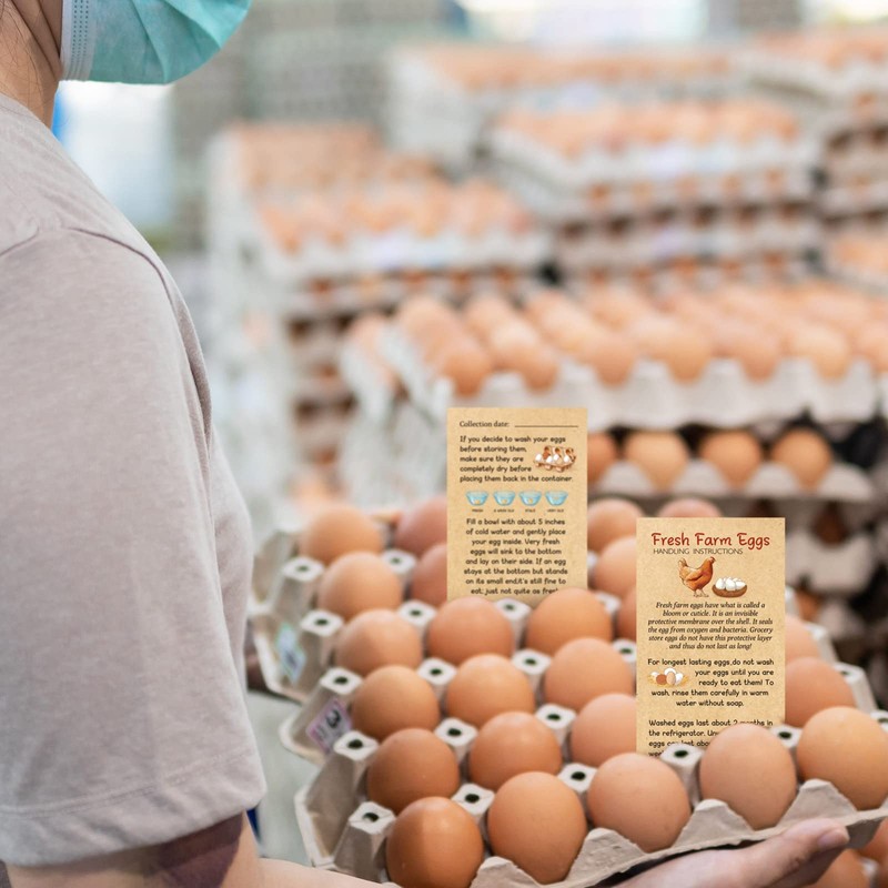 Kisston 200 Pcs Fresh Farm Eggs Handling Instruction Cards 2