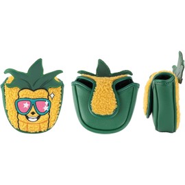 Golf Mallet Putter Cover, Pineapple Design with Sunglasses, Magnetic Closure Premium PU Leather Mallet Blade Style Golf Headcover for Men Women Golf Enthusiast