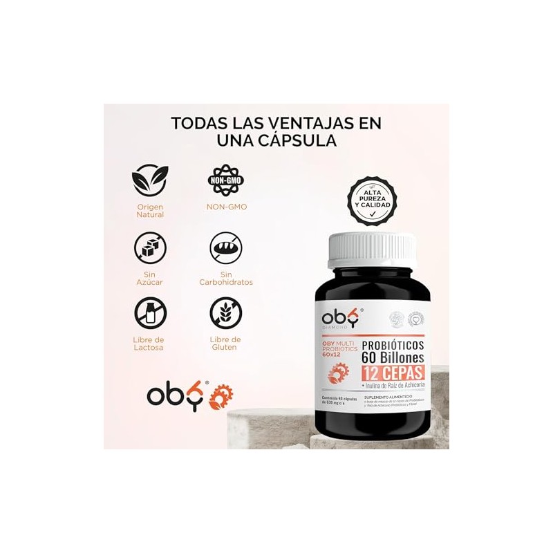Probioticos Billones Cepas Prebioticos Inulina Raiz Achicoria Mujer Hombre Oby