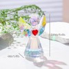 Figura de ángel transparente con corazón rojo, regalo para mujer