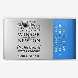 Winsor & Newton 0100137 Professional Aquarellfarbe, lebendige Wasserfarben in Künstlerqualität, hohe Farbbrillanz & Leuchtkraft, lichtecht, Archivqualität, ganzer Napf - Cölinblau