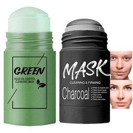 2-PCS Clay Mask Sticks. Green Tea Clay & Bamboo Charcoal Clay.Clean Blackheads. Suitable For All Skin Type.Pores Face Masks Skincare, Mud Mask Stick，Help Reduce Acne Breakouts
