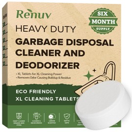 Renuv Garbage Disposal Cleaner and Deodorizer Tablets Drain Freshener, Deodorizer, Odor Remover and Cleaner for Garbage Disposer Cleaners (6 XL Tablets - 6 Months Supply)