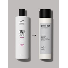 AG Care Sterling Silver Purple Toning Shampoo - Vegan Grey and Blonde Shampoo to Remove Brassiness and Yellow Tones, 10 Fl Oz