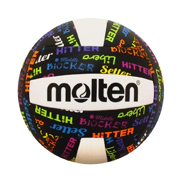 Molten Volleyball Positions Recreational Volleyball, Black/Neon Colors, Official, MS500-VBP