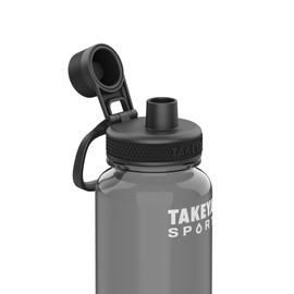 Takeya Sport 32 oz Tritan Plastic Water Bottle with Spout Lid, Premium Quality, BPA Free, Grand Slam Black