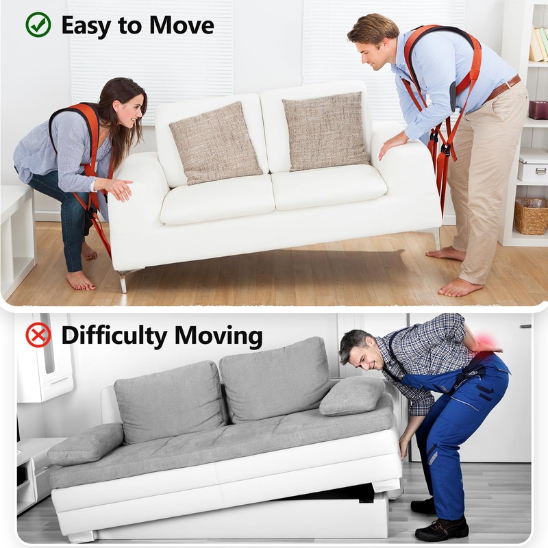 KEDSUM Moving Straps, 2-Person Lifting & Moving System, Anti-Slip Adjustable