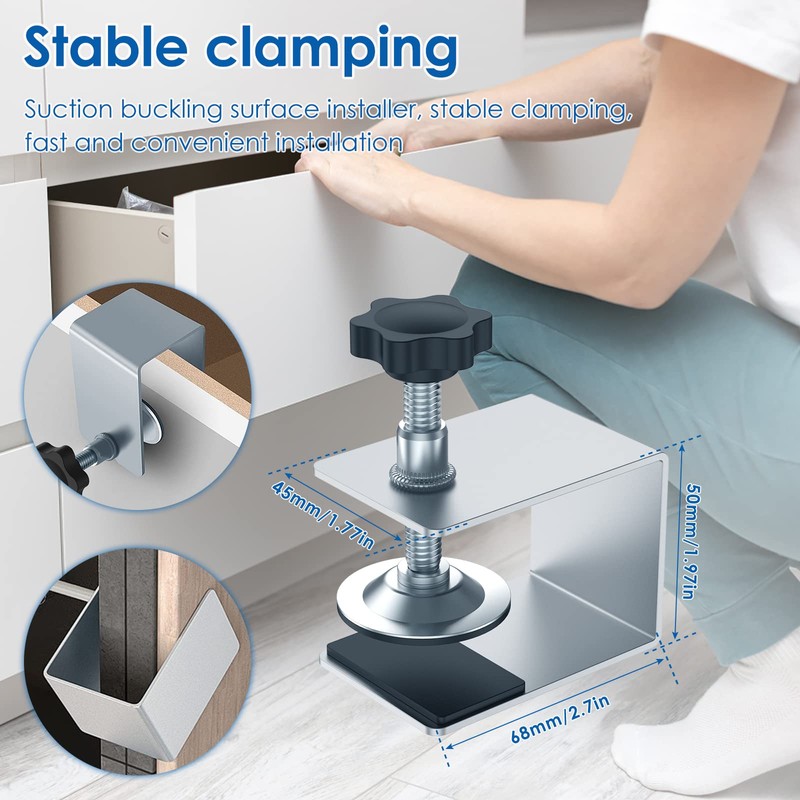 Claumeng 2Pcs Cabinet Installation Clamp Zinc Drawer Fixing Clip Adjustable