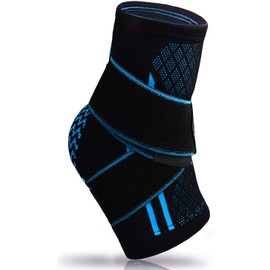 Ankle Support Adjustable Ankle Brace Elastic and Breathable Nylon Ankle Wrap with Arch Support to Ease Swelling Achilles Tendon Joint Pain Foot Pain Sprains Fatigue/Black