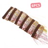 FOMIYES Clip in Hair Tinsel Extensions 6pcs Glitter Hair Strands