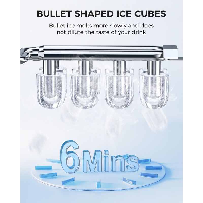 COWSAR Ice Maker Countertop, Portable Ice Machine with Self-Cleaning, 26.5