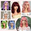 Sweetie Blush Pink Bob Wig Bangs – Wavy Synthetic Shoulder