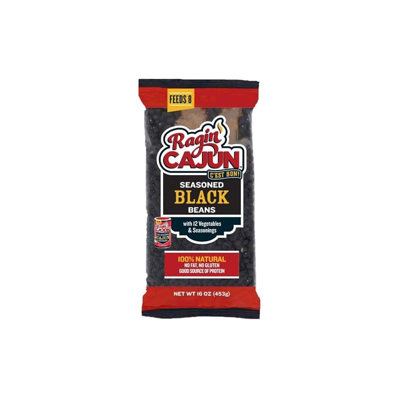 Seasoned Black Beans 16 oz Ragin Cajun (Pack of 1)