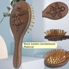 Rhinenet Paddle Hair Brush Handmade Wooden Air Cushion Comb Black