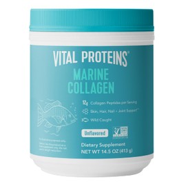 Vital Proteins Marine Collagen Peptides Powder Supplement for Skin Hair Nail Joint - Hydrolyzed Collagen - 12g per Serving - 14.5oz Canister
