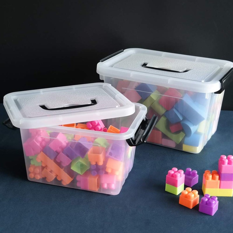 Wekioger Plastic Storage Bins for Multiuses/Clear Latching Box (12Qt, 6Qt,