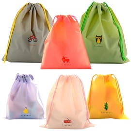 6pcs Laundry Bags, Waterproof Drawstring Storage Bag Portable Large Capacity Laundry Washing Bag Travel Storage Organizers for Travel Camping Home Accessories