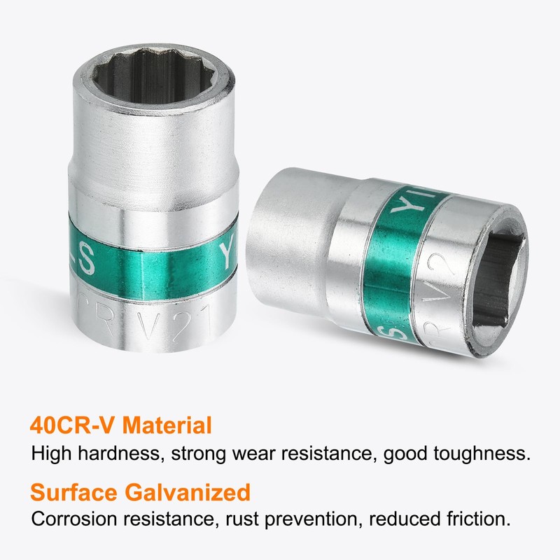 sourcing map 3/4" Drive 12 Points Socket 21mm Metric Shallow