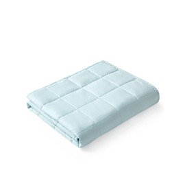 YnM Weighted Blanket,Heavy 100 Percent Oeko-Tex Certified Cotton Material, Bed Blanket for One Person of 240lbs, Ideal for Queen/King Bed (60x80 Inches, 25 Pounds, Light Blue)