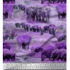 Soimoi Poly Georgette Fabric tree & elephant Animal Print Fabric