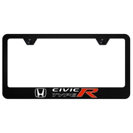 Honda Civic Type R UV Print Polycarbonate License Plate Frame (Black)