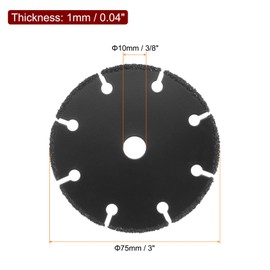 HARFINGTON Carbide Wood Cutting Discs, 3" Carbide Multi Wheel Vacuum Brazed Carbide Cut-Off Wheel Blade with 3/8" Arbor for Wood, Plastic, Rubber and Tire Cutting