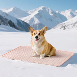 Soulbond Dog Cooling Mat - 25" x 35" Washable Cooling Mat for Dogs & Cats, QMAX>0.3, Anti-Slip Bottom, Portable Summer Cool Pet Bed Pad for Indoor/Outdoor/Travel Use, Pink