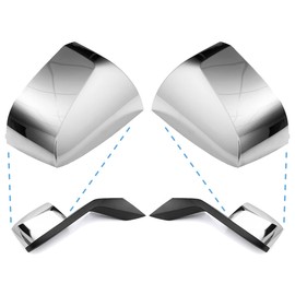 Hood Mirror Cover for VOLVO VNL, Right/Passenger & Left/Driver Side Pair Set Truck Chrome Mirror Cover SEPEY for VOLVO VNL2004-2017