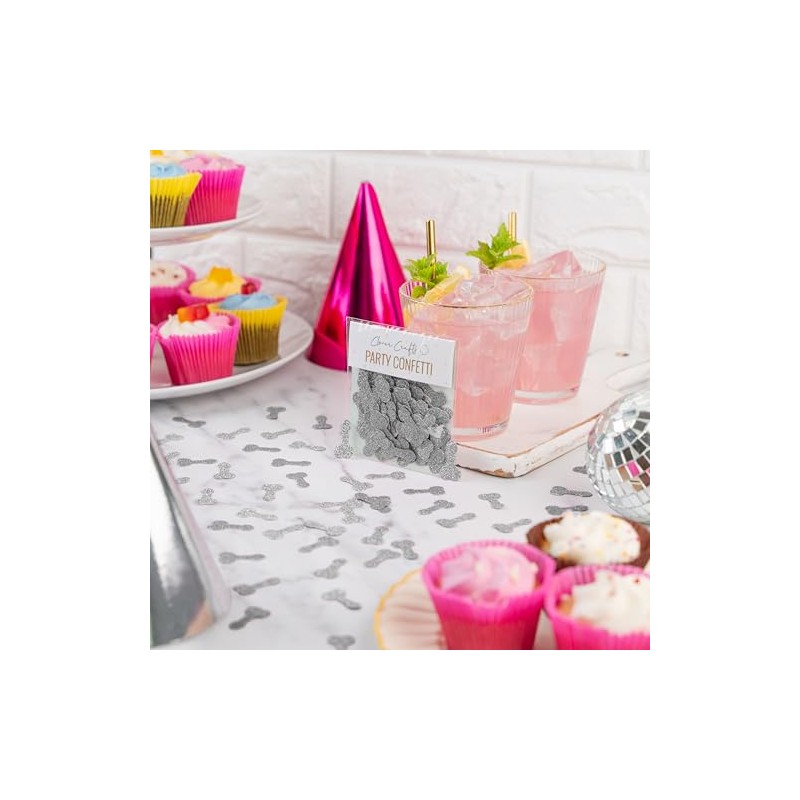 50 x Silver Bachelorette Table Confetti | Willy Table Scatter