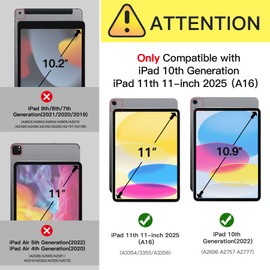 ZtotopCases for iPad (A16) 11th Generation Case 11 inch (2025), iPad 10th Generation Case 10.9 Inch 2022, Premium PU Leather Business Folio Stand Cover with Slot, Auto Wake/Sleep, Multi 4 Angles, Blue