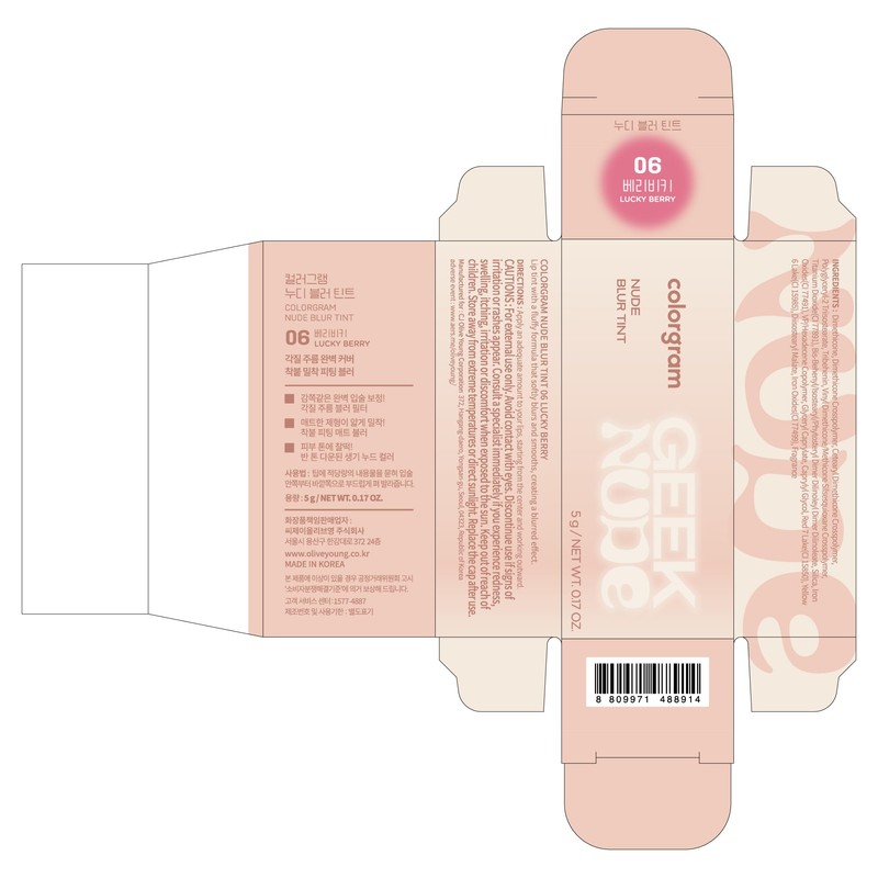 COLORGRAM NUDE BLUR TINT 06 LUCKY BERRY | Soft Velvet