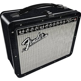 AQUARIUS Fender Amp - Caja grande divertida – Caja de almacenamiento de lata resistente con mango de plástico y cubierta frontal en relieve, mercancía oficial de Fender y regalo coleccionable