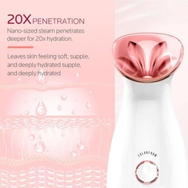Facial Steamer Nano Ionic Hot Mist Face Steamer Home Sauna SPA Face Humidifier Atomizer for Women Men Moisturizing Unclogs Pores Spa Quality-Contain a headband, 4 blackhead acne needle beauty device   Facial Steamer