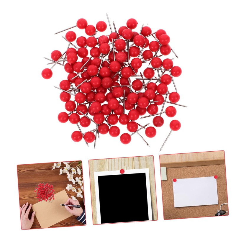 Operitacx Office Decoration Plank Pins, Red, 100 Push Map Map