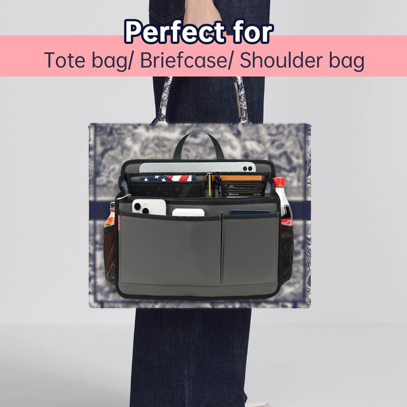 Rugged Organizer Insert for Briefcase Tote Shoulder Messenger Bag -