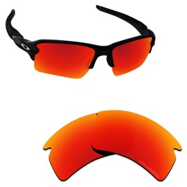 Alphax Fire Red Optimized Polarized Engraved Replacement Lenses for Oakley Flak 2.0 OO9295