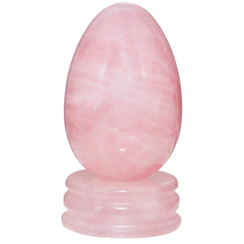 KYEYGWO Polished Dragon Bloodstone Crystal Egg with Stone Stand, Oval