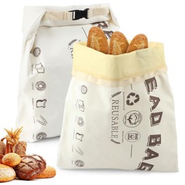 2Pcs Reusable Beeswax Bread Bags for Homemade Sourdough Bread Bags Freezer Safe Container to Storage for Keeping Fresh 11.81X14.96in