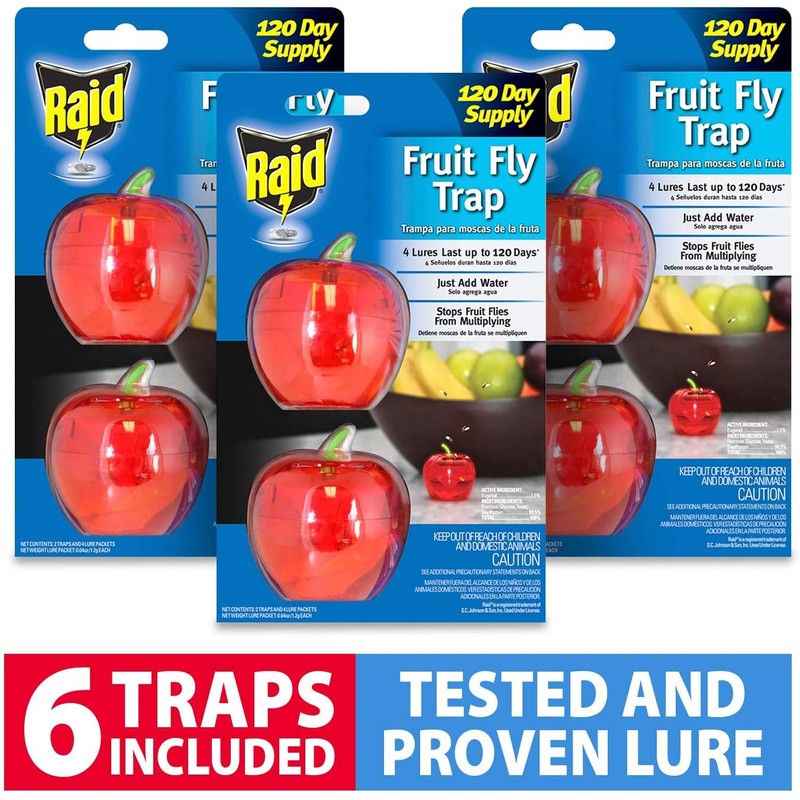 Raid Fruit Fly Trap Bundle, Set of 3 2-Pack Apple