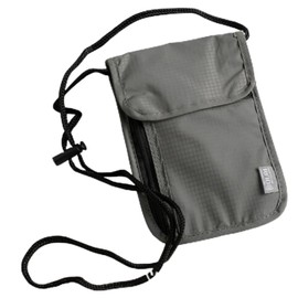 LJCZKA Travel Neck Wallet RFID Blocking Passport Holder for Women Men Security Lightweight Neck Pouch Adjustable Organizer Case (Grey)