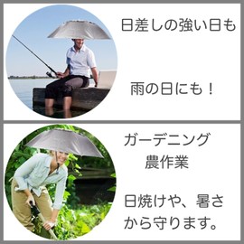 fieldlabo Ambidextrous Fishing Umbrella, Parasol, Hat Umbrella, Great for Fishing, Gardening, Photography, Outdoor Work!, Set of 1
